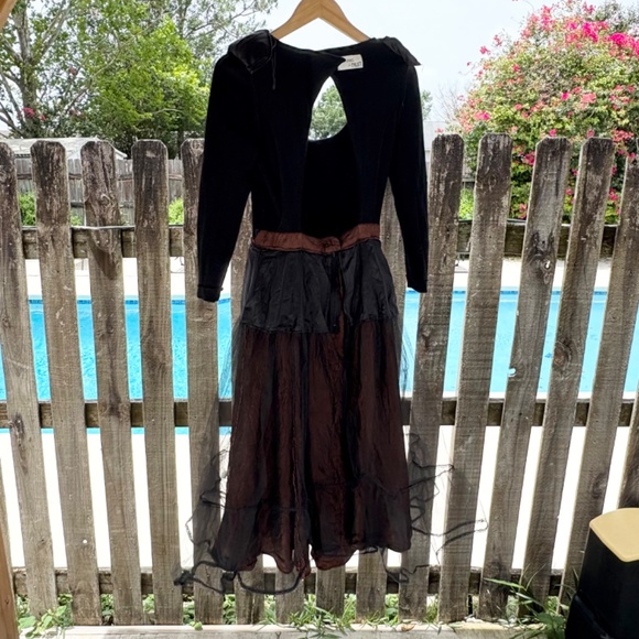 VTG 80s RICKI LANG for Nuit Ball Gown Woven Crinkled-Skirt Whimsigoth Womens 12 - Picture 12 of 16